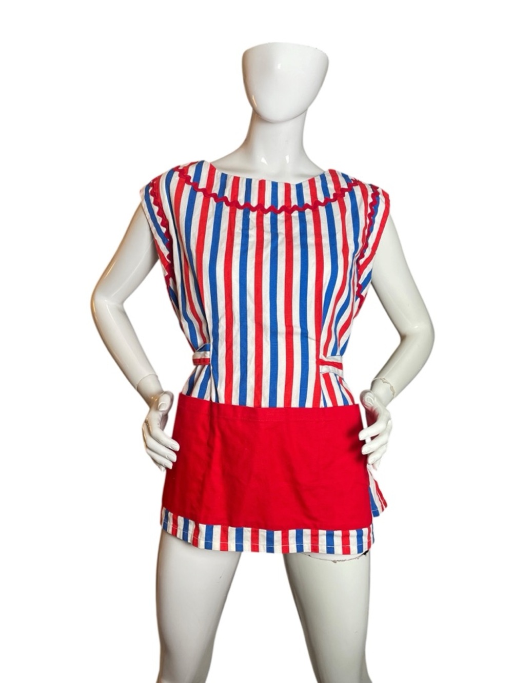 Vintage Americana Carnival 4th of July Concessions Apron with Pockets (S/M)